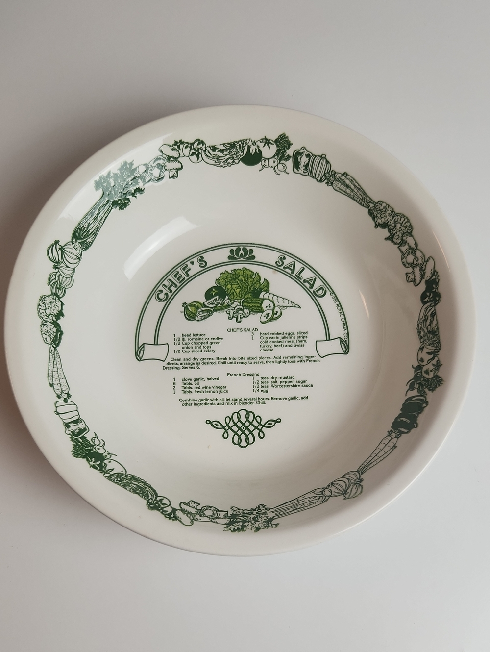 Vintage 80s Royal Classics Chef's Salad Serving Bowl
